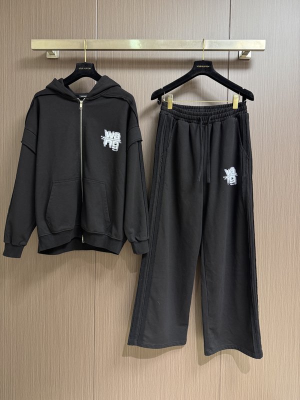 알렉산더왕 더블 스티치 면 후드 티 팬츠 세트 001-256772