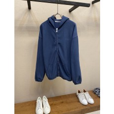 알렉산더 왕 네이비 지퍼 후드 스웨트셔츠 001-256773