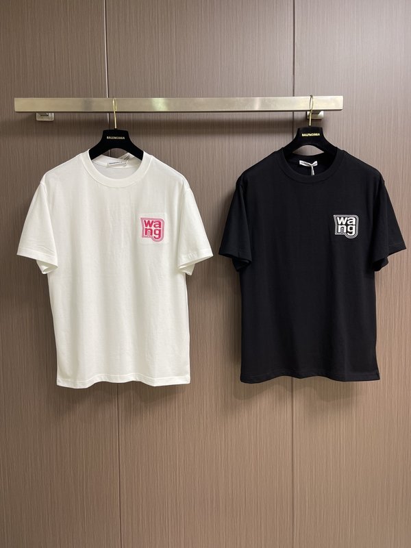 알렉산더왕 로고 자수 코튼 반팔 티셔츠 001-258174