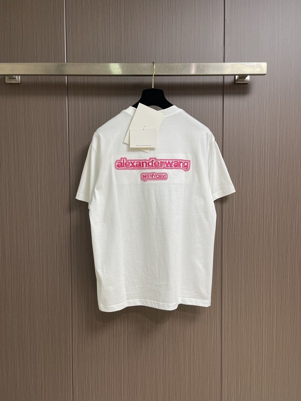 알렉산더왕 로고 자수 코튼 반팔 티셔츠 001-258174