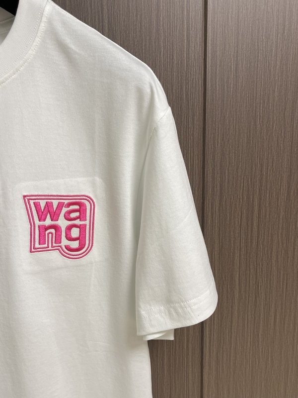알렉산더왕 로고 자수 코튼 반팔 티셔츠 001-258174