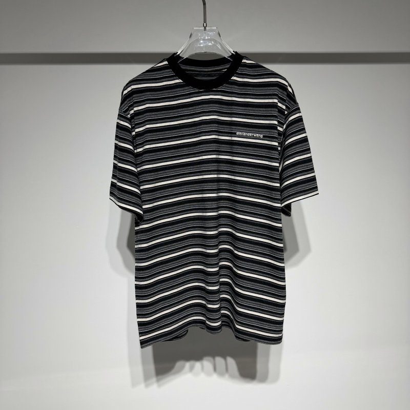 알렉산더왕 스트라이프 라운드 반팔 티셔츠 001-258196