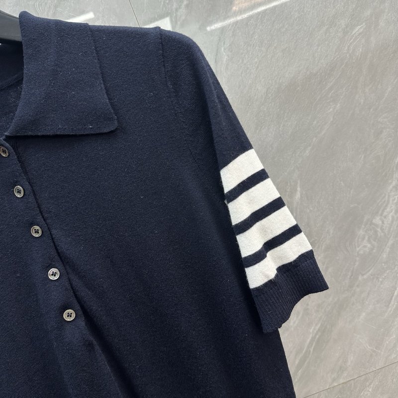 톰브라운 클래식 4 바 울 폴로 반팔 티셔츠 001-258558