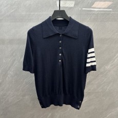 톰브라운 클래식 4 바 울 폴로 반팔 티셔츠 001-258558