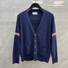 톰브라운 더블 슬리브 컬러 스트라이프 V 니트 가디건 001-258716