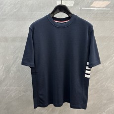 브라운 사이드 4 바 로고 라운드 반팔 티셔츠 001-258734