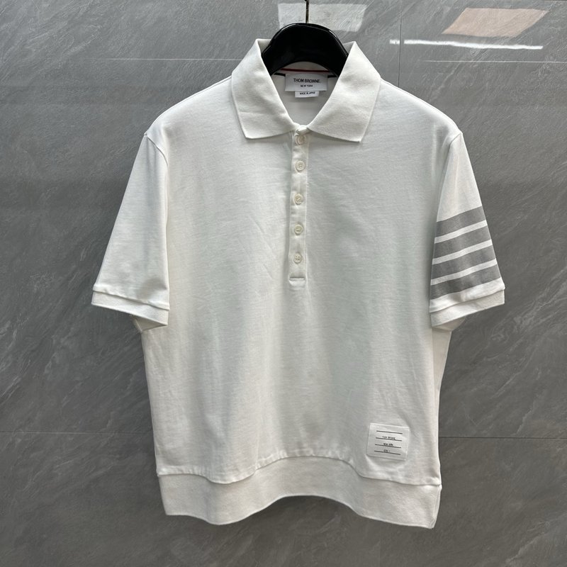 브라운 컬러 염색 4 바 로고 폴로 셔츠 001-258738