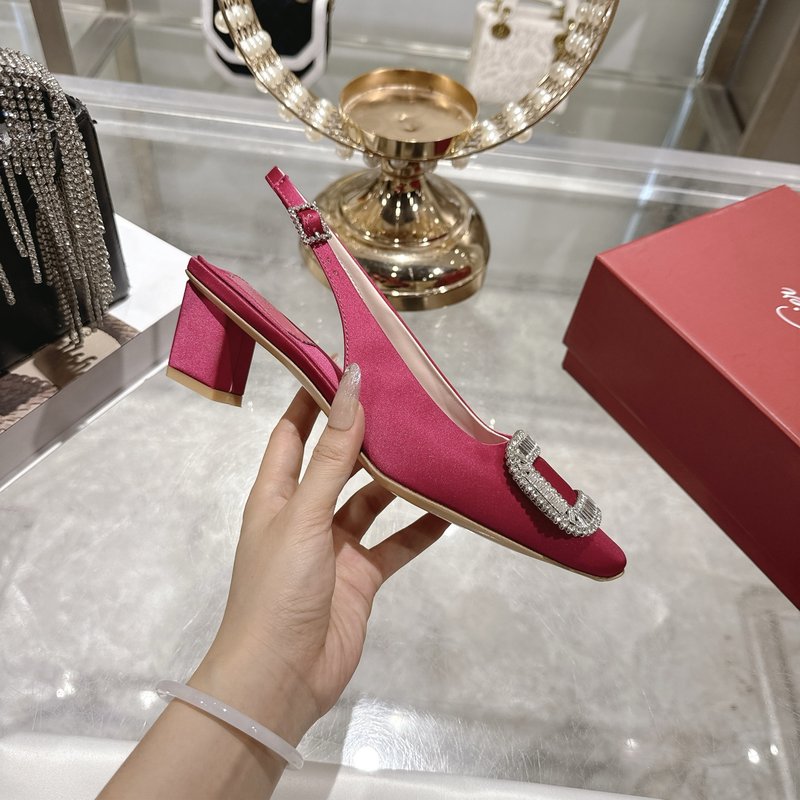 로저 비비에 실크 새틴 다이아몬드 버클 하이힐 샌들 001-258933