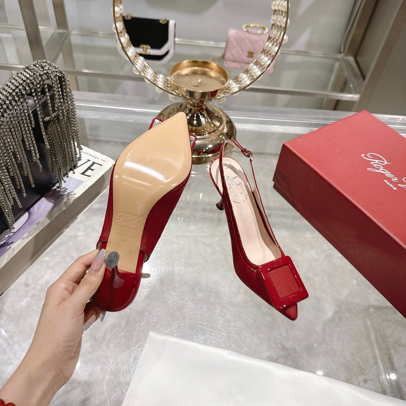 RV 스타일 버클 하이힐 샌들 우아한 통근 001-258954