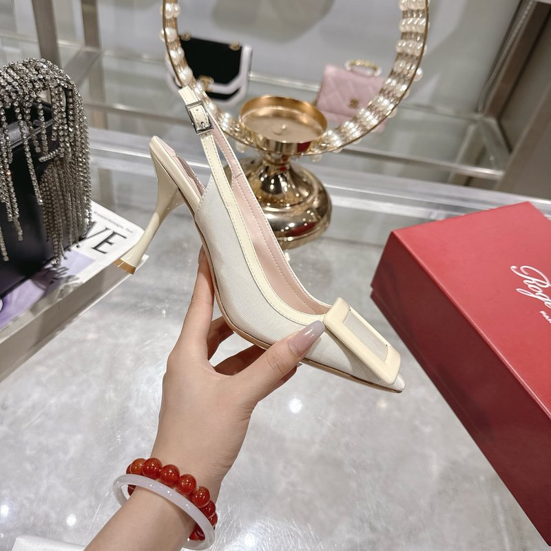 RV 스타일 버클 하이힐 샌들 우아한 통근 001-258955