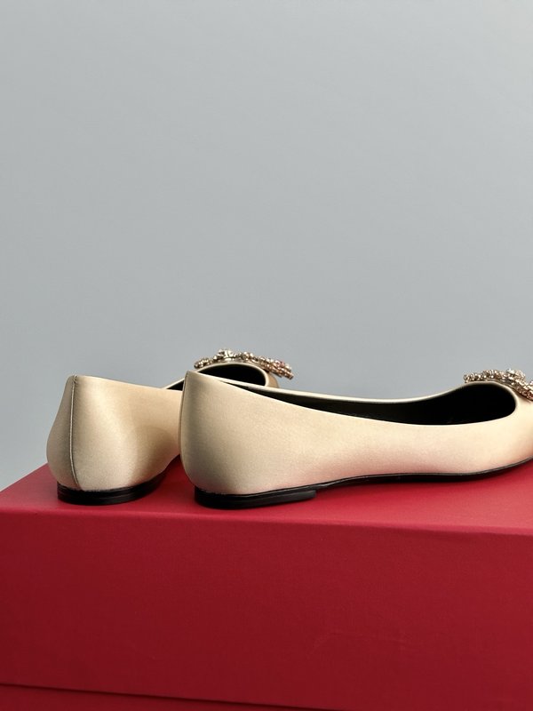 프렌치 스팽글 버클 새틴 진주 장식 여성용 슈즈 001-258999