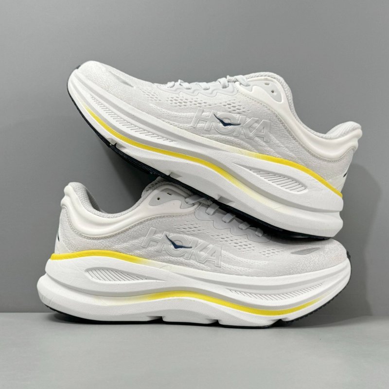 HOKA 본디 9 화이트/옐로우 로우탑 러닝화 001-259531