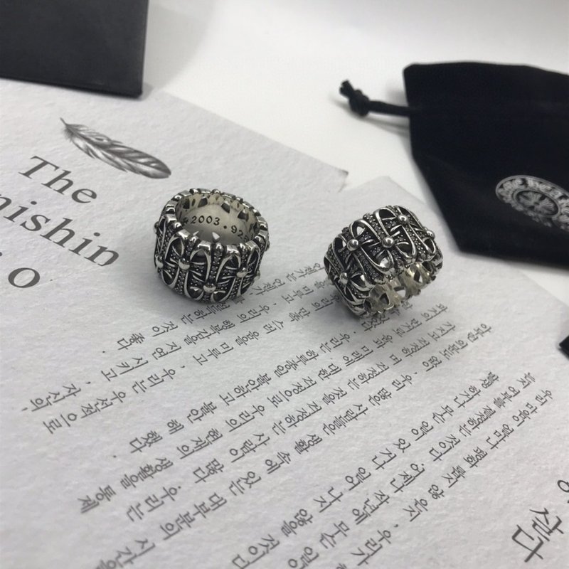 크롬하츠 풀다이아 십자 반지 001-262355
