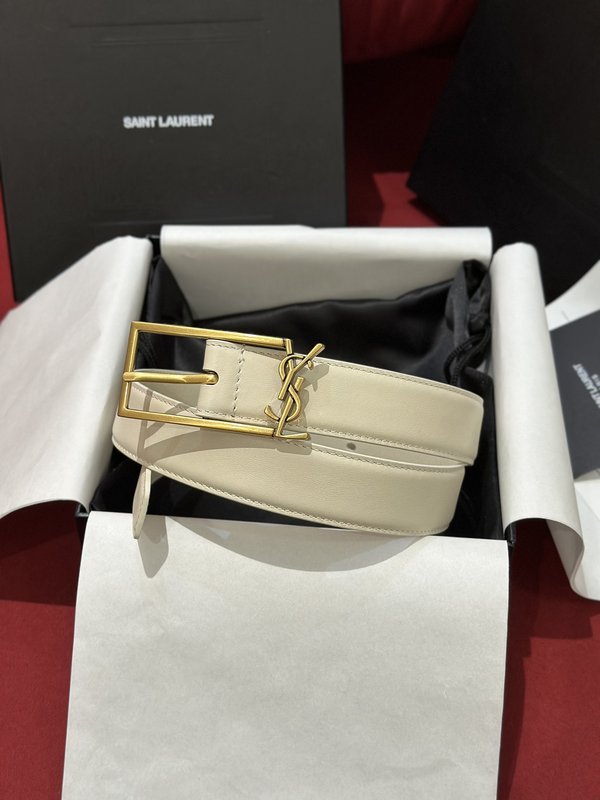 생로랑 YSL 빈티지 금속 버클 가죽 벨트 001-262367