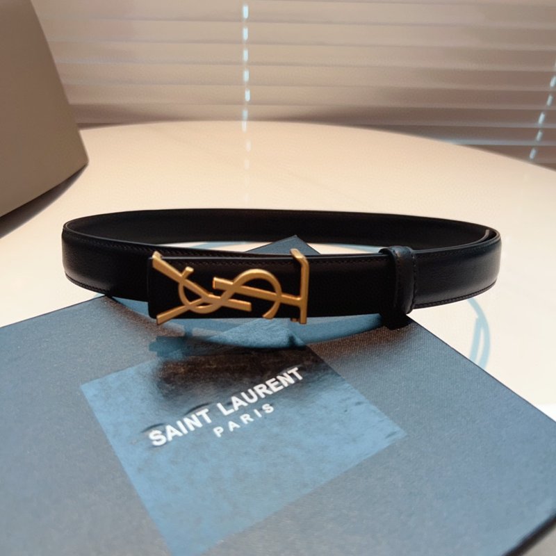 YSL 생로랑 여성용 빈티지 조각 금속 버클 벨트 2. 001-262368