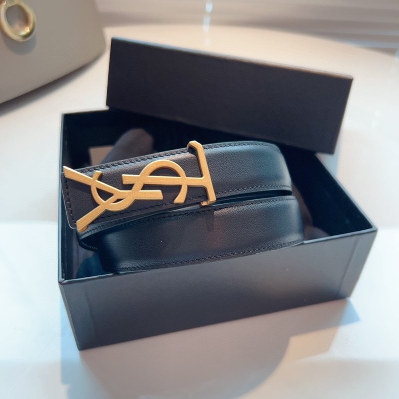 YSL 생로랑 여성용 빈티지 조각 금속 버클 벨트 2. 001-262368