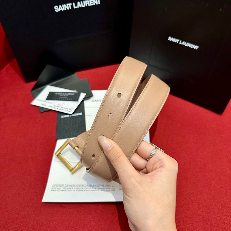 YSL 생로랑 여성용 빈티지 조각 금속 버클 벨트 001-262370