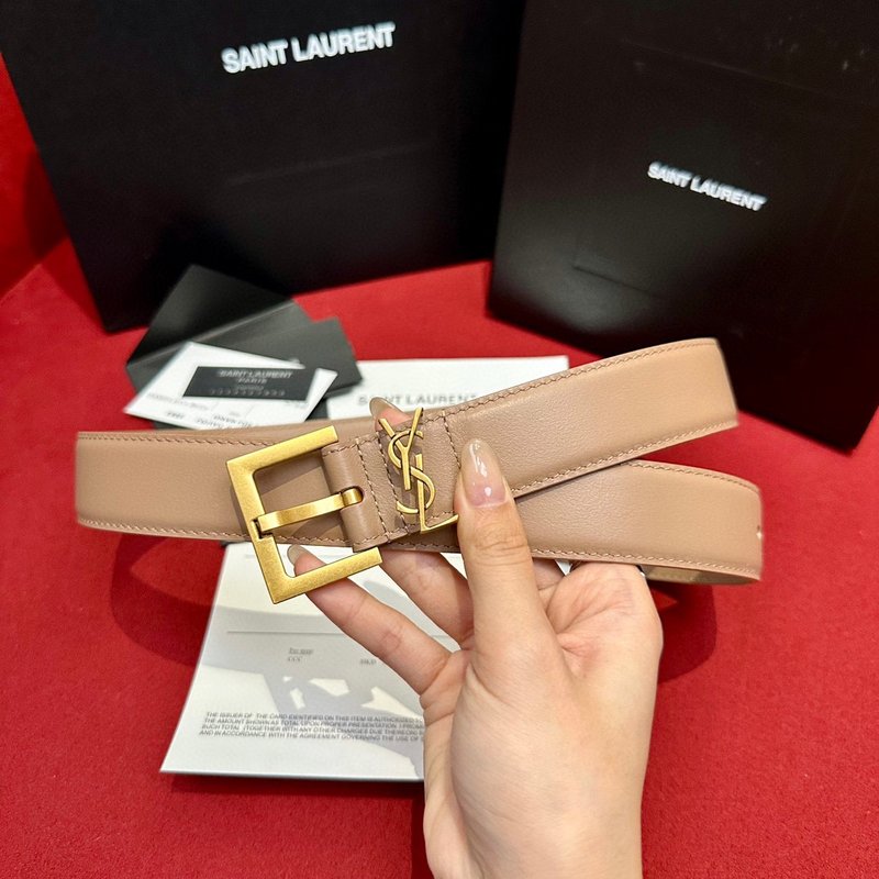 YSL 생로랑 여성용 빈티지 조각 금속 버클 벨트 001-262370