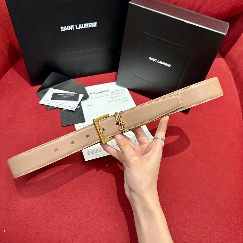 YSL 생로랑 여성용 빈티지 조각 금속 버클 벨트 001-262370