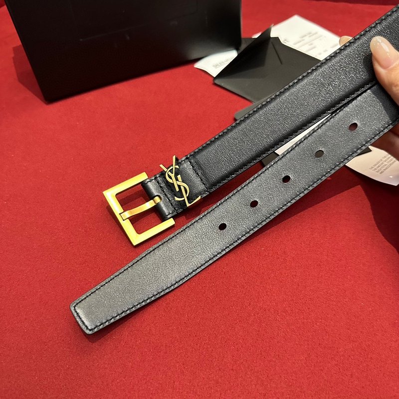 YSL 생로랑 여성용 빈티지 조각 금속 버클 벨트 001-262371