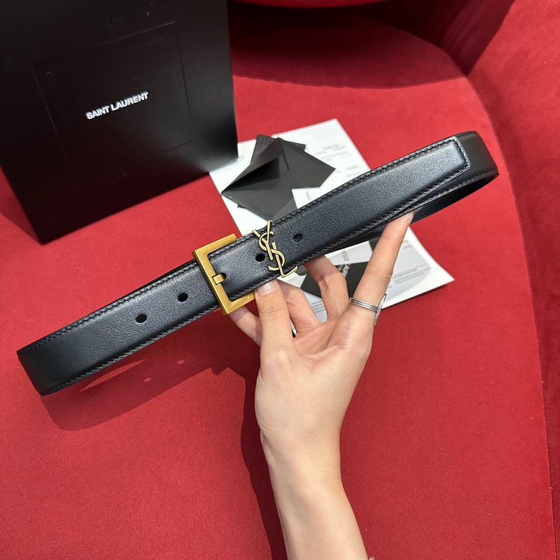 YSL 생로랑 여성용 빈티지 조각 금속 버클 벨트 001-262371