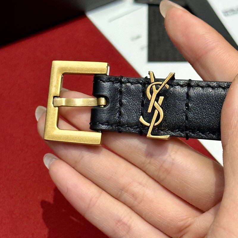 YSL 생로랑 여성용 빈티지 금속 버클 벨트 001-262372