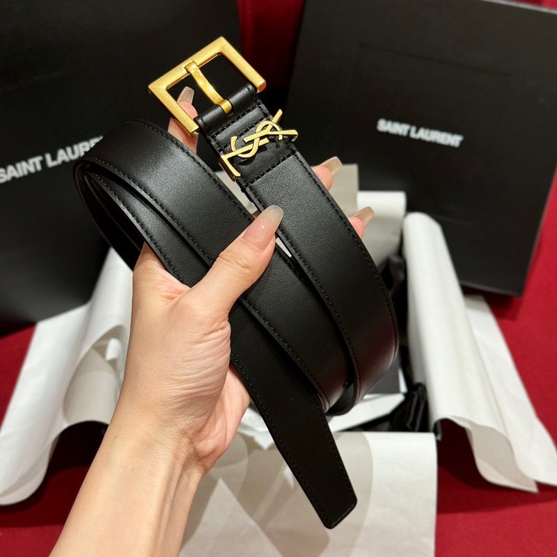 YSL 생로랑 여성용 빈티지 금속 버클 벨트 001-262373