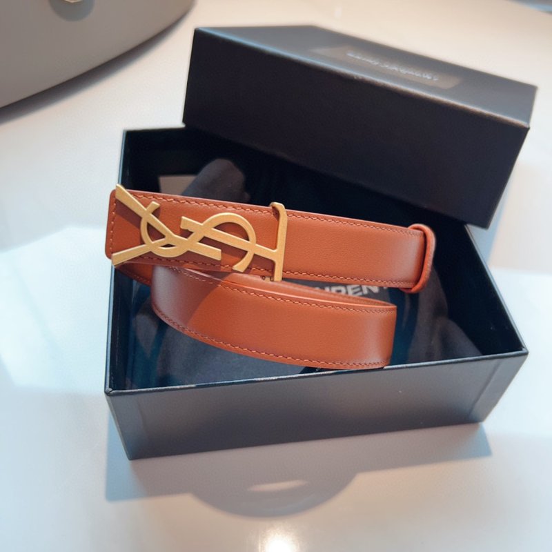 YSL 생로랑 여성용 빈티지 조각 금속 버클 벨트 001-262374