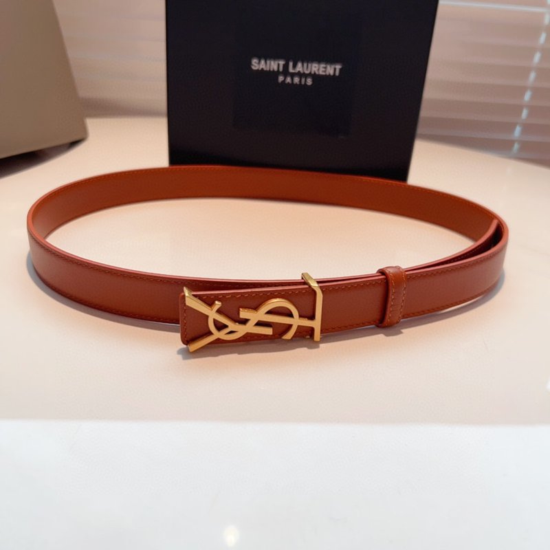 YSL 생로랑 여성용 빈티지 조각 금속 버클 벨트 001-262374
