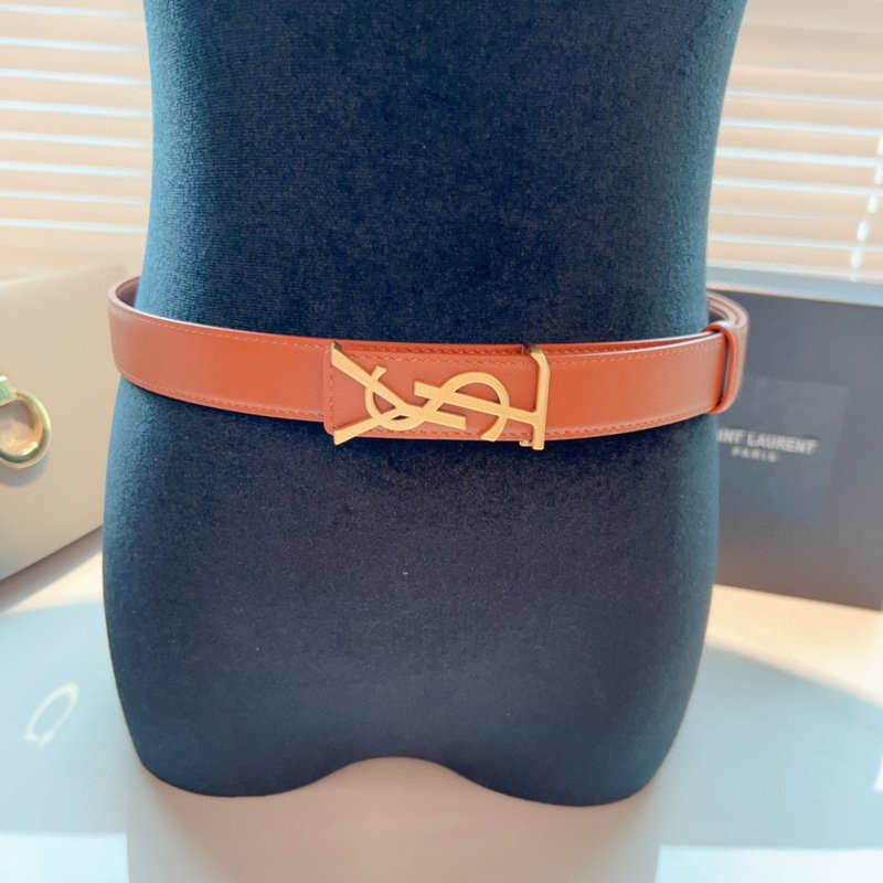 YSL 생로랑 여성용 빈티지 조각 금속 버클 벨트 001-262374
