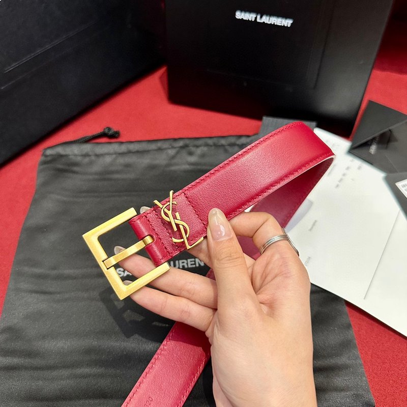 이브생로랑 YSL 여성용 빈티지 조각 금속 버클 벨트 001-262375