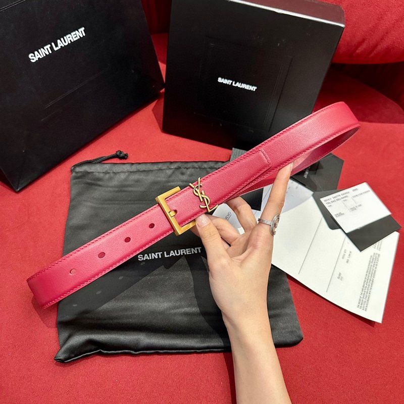 이브생로랑 YSL 여성용 빈티지 조각 금속 버클 벨트 001-262375