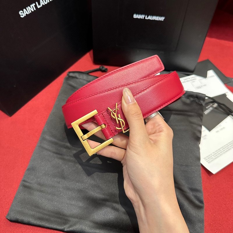 이브생로랑 YSL 여성용 빈티지 조각 금속 버클 벨트 001-262375