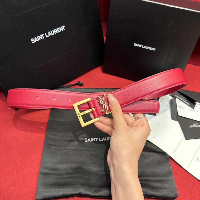 이브생로랑 YSL 여성용 빈티지 조각 금속 버클 벨트 001-262375