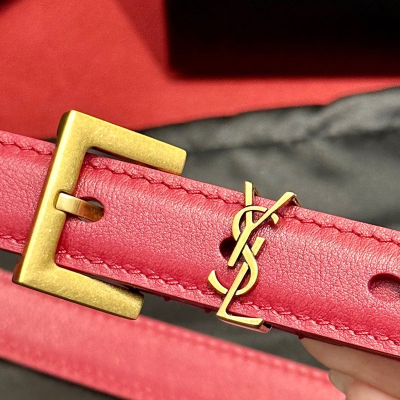 YSL 생로랑 여성용 빈티지 조각 금속 버클 벨트 001-262376
