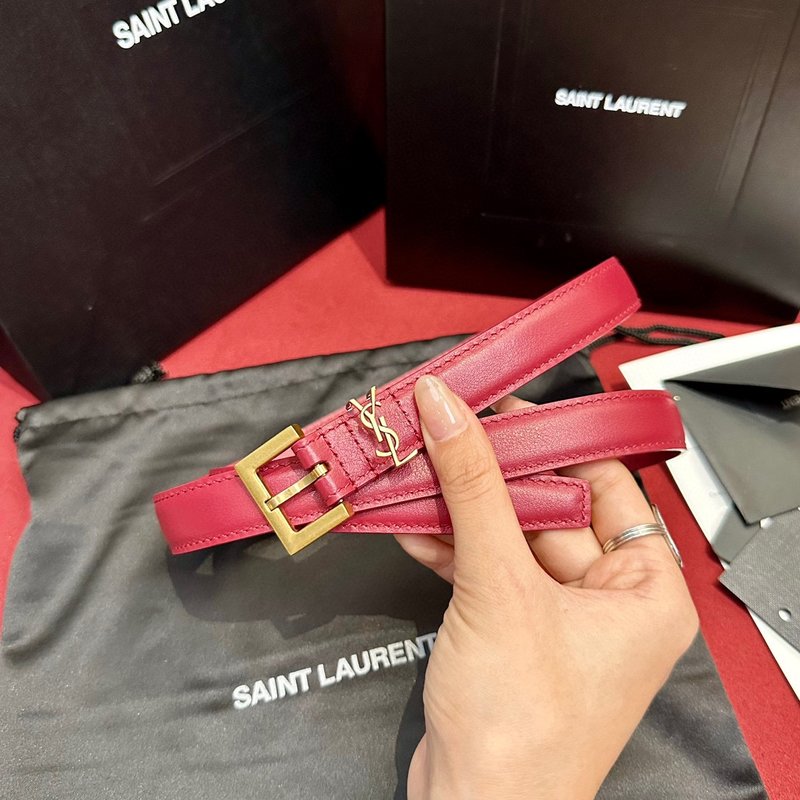 YSL 생로랑 여성용 빈티지 조각 금속 버클 벨트 001-262376
