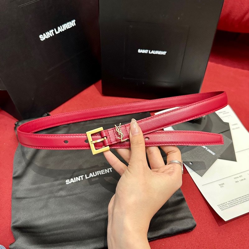 YSL 생로랑 여성용 빈티지 조각 금속 버클 벨트 001-262376