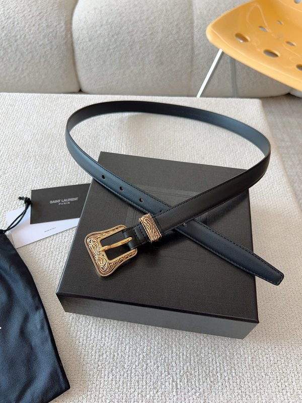 YSL 생로랑 빈티지 패션 블랙 벨트 001-262377