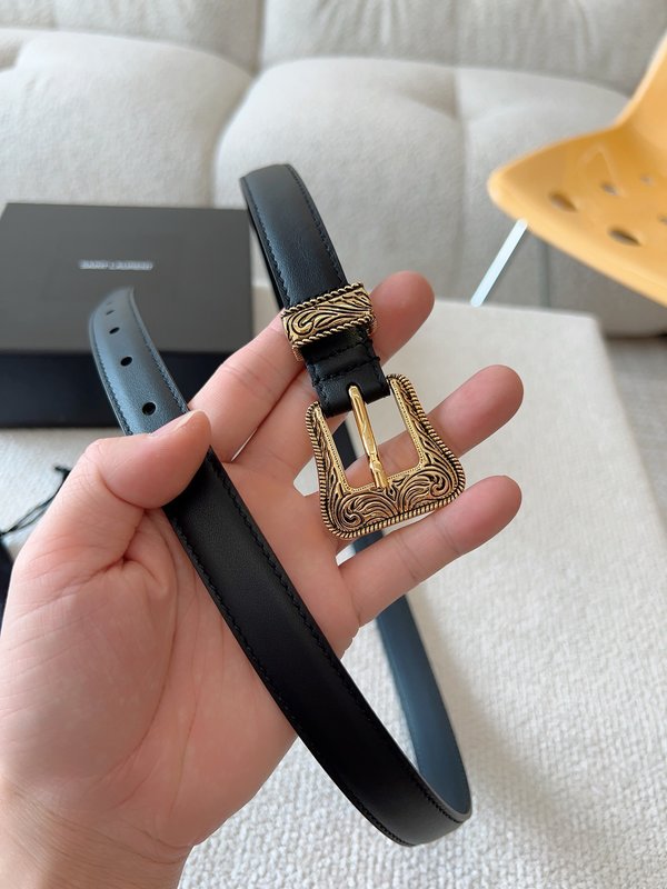 YSL 생로랑 빈티지 패션 블랙 벨트 001-262377