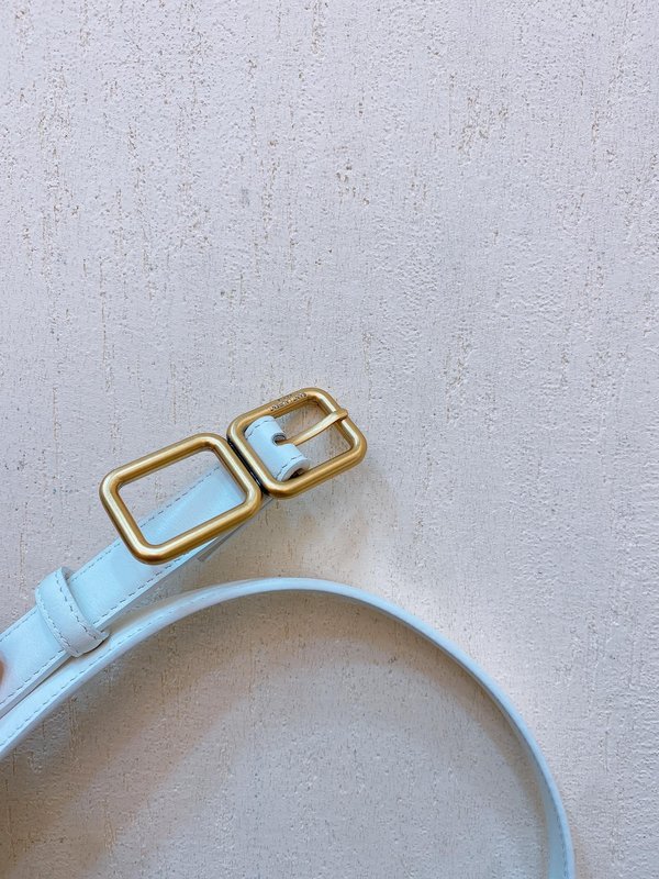 YSL 소 가죽 더블 버클 슬림 벨트 001-262386