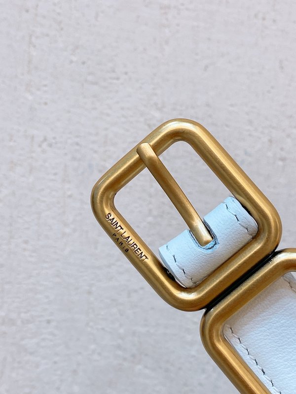 YSL 소 가죽 더블 버클 슬림 벨트 001-262386