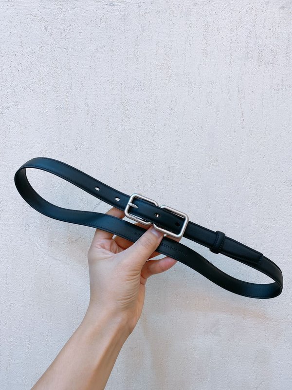 YSL 소가죽 더블 버클 슬림 벨트 001-262387