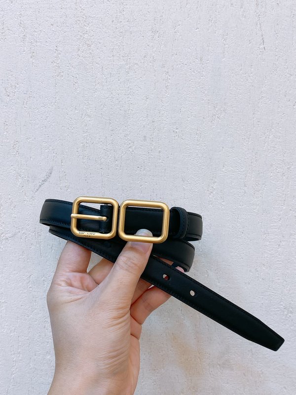 YSL 소牛皮 더블 버클 슬림 벨트 001-262388