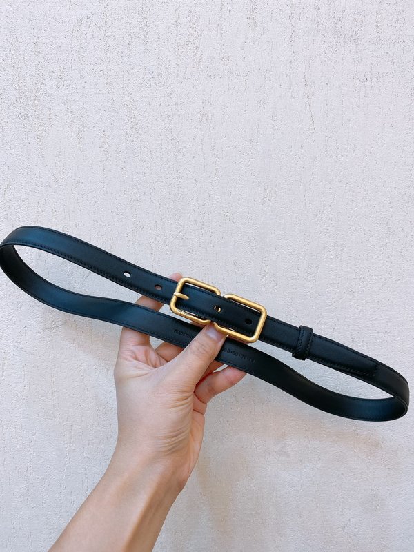YSL 소牛皮 더블 버클 슬림 벨트 001-262388