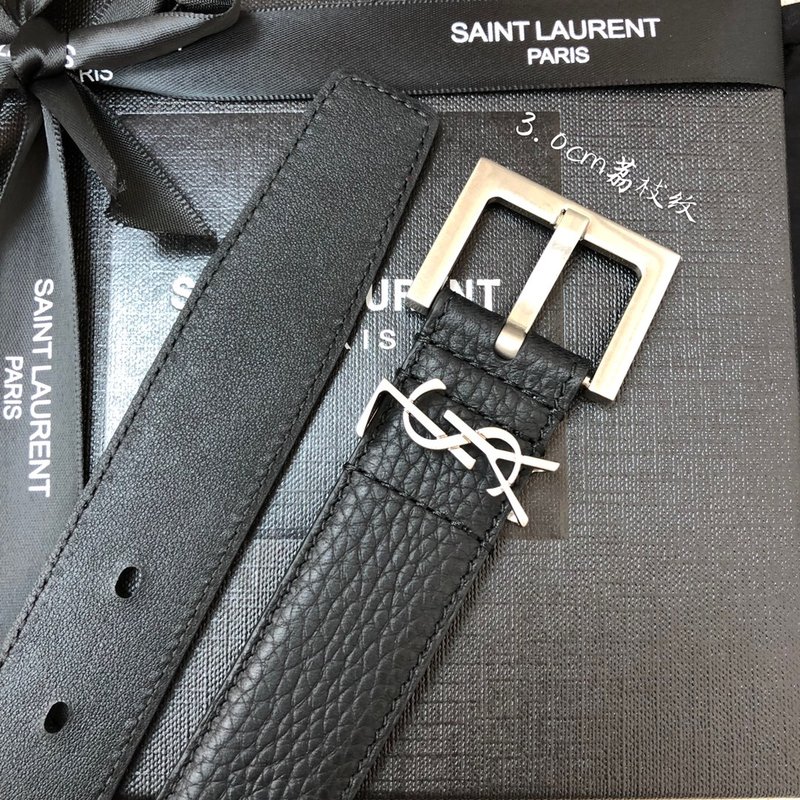YSL 리치 그레인 송아지 가죽 벨트 001-262390