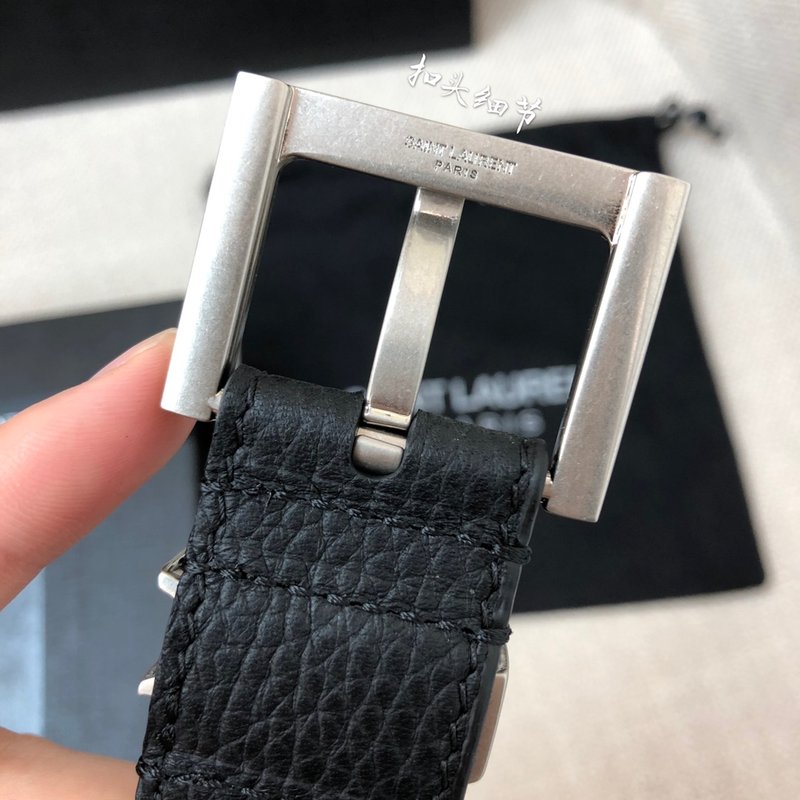 YSL 리치 그레인 송아지 가죽 벨트 001-262390