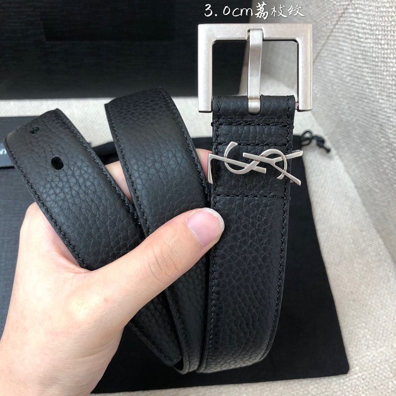 YSL 리치 그레인 송아지 가죽 벨트 001-262390