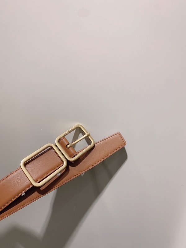 YSL 스무스 레더 더블 버클 내로우 벨트 001-262394