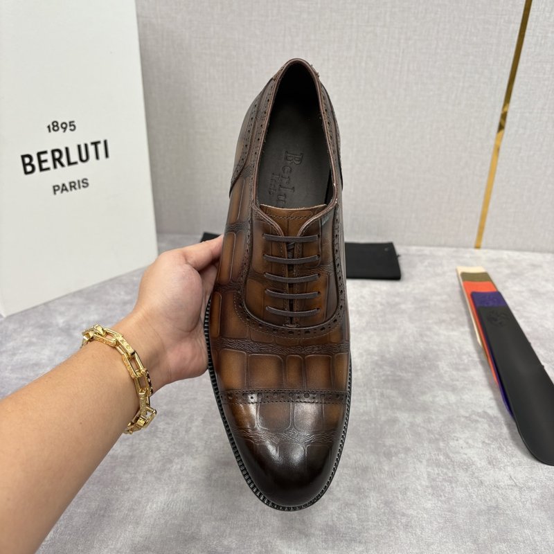Berluti 남성 수제 염색 크로코 옥스포드 구두 001-262563