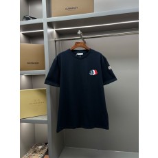 몽클레르 3 색 로고 패치 면 소재 반팔 티셔츠 001-262909